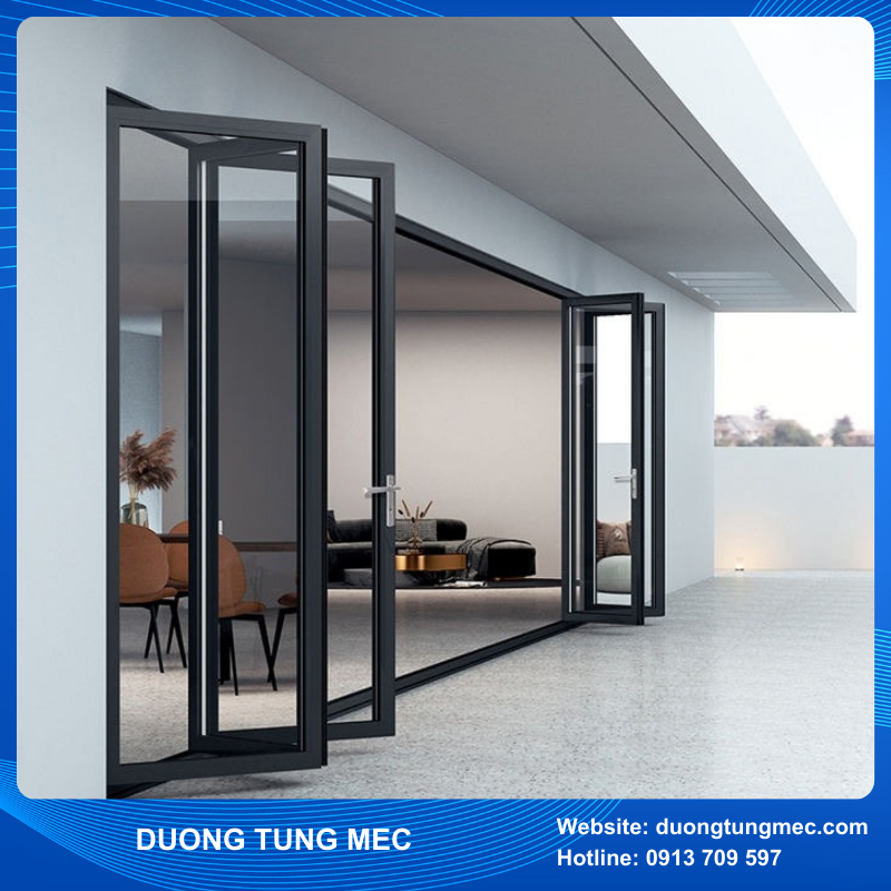 Cửa đi mở xếp trượt 6 cánh